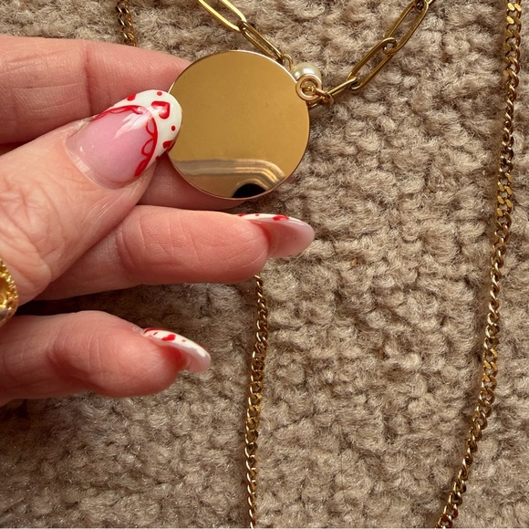 Upcycled Louis Vuitton Gold Layered Necklace with Pendant - Picture 4 of 4